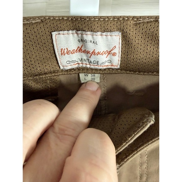 Weatherproof Mens Twill Utility Pants Brown Stretch Straight Fit 38x30 - Picture 3 of 6